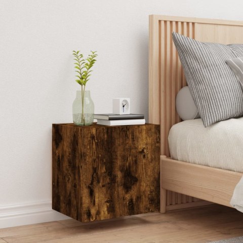 ŚCIENNA SZAFKA TV PRZYDYMIONY DĄB 40,5X30X40CM