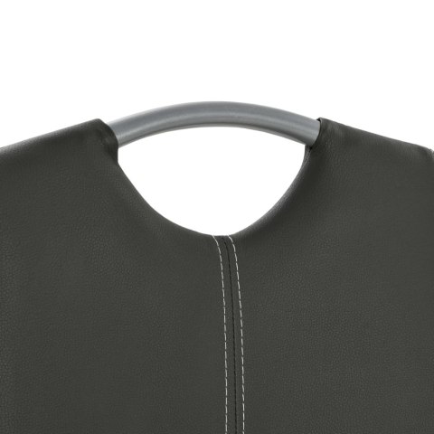 KRZESŁA STOŁOWE WSPORNIKOWE 6 SZT. SZARE SZTUCZNA SKÓRA