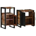 ZESTAW MEBLI ŁAZIENKOWYCH 2 SZT. BRĄZOWY LITE DREWNO Z ODZYSKU