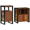 ZESTAW MEBLI ŁAZIENKOWYCH 2 SZT. BRĄZOWY LITE DREWNO Z ODZYSKU