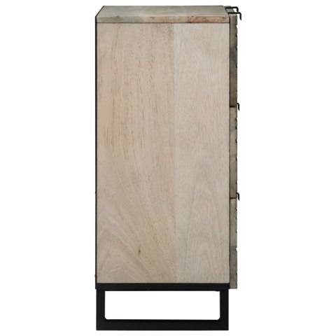 KOMODY 2 SZT. BIAŁY 60X33,5X75CM LITE SUROWE DREWNO MANGO