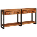 STOLIK KONSOLOWY 2 2 PCS BRĄZOWY SOLIDNE DREWNO AKACJOWE