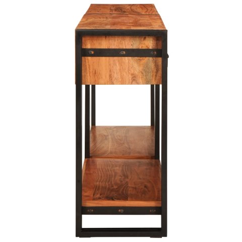 STOLIK KONSOLOWY 2 2 PCS BRĄZOWY SOLIDNE DREWNO AKACJOWE