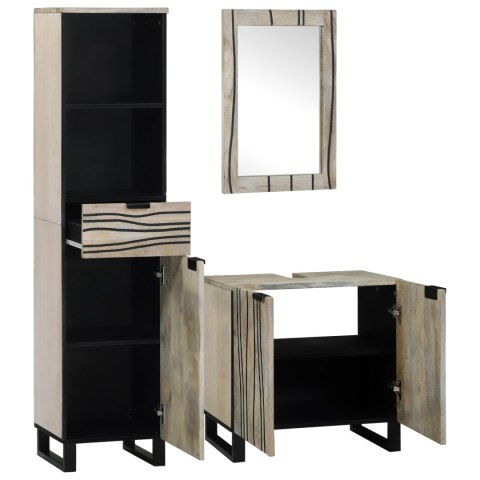 ZESTAW MEBLI ŁAZIENKOWYCH 3 SZT. BIAŁY 38X33X160CM