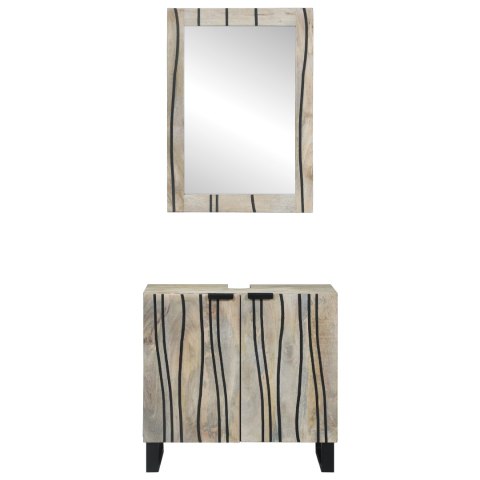 ZESTAW MEBLI ŁAZIENKOWYCH Z PÓŁKĄ 2 SZT. BIAŁY 62X33X58CM