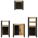 ZESTAW MEBLI ŁAZIENKOWYCH 4 SZT DREWNO MANGO POD UMYWALKĘ I STOJĄCE