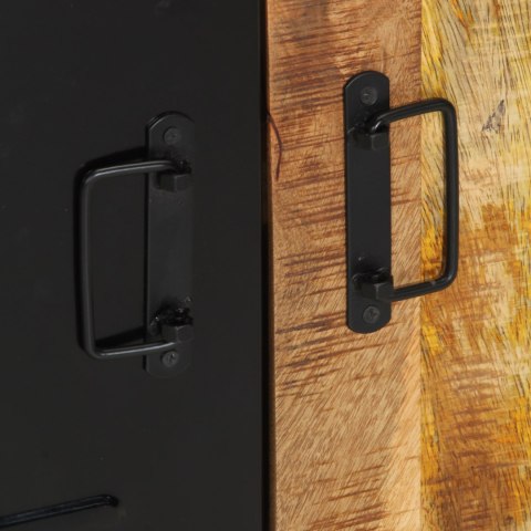 ZESTAW MEBLI ŁAZIENKOWYCH 4 SZT DREWNO MANGO POD UMYWALKĘ I STOJĄCE