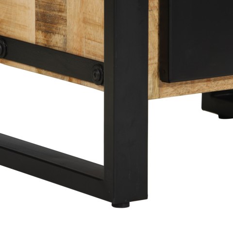 ZESTAW MEBLI ŁAZIENKOWYCH 4 SZT DREWNO MANGO POD UMYWALKĘ WISZĄCA STOJĄCE