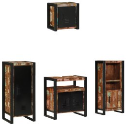 ZESTAW MEBLI ŁAZIENKOWYCH Z PÓŁKĄ 4 SZT. LITE ODZYSKANE DREWNO