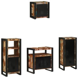 ZESTAW MEBLI ŁAZIENKOWYCH Z PÓŁKĄ 4 SZT. LITE ODZYSKANE DREWNO