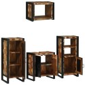 ZESTAW MEBLI ŁAZIENKOWYCH Z PÓŁKĄ 4 SZT. LITE ODZYSKANE DREWNO