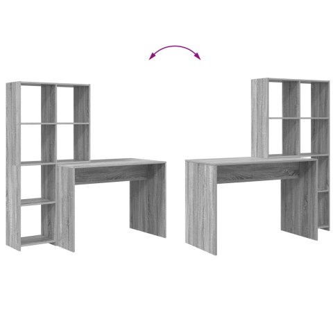 BIURKO Z PÓŁKĄ SZARY DĄB SONOMA 138.5X55X143CM