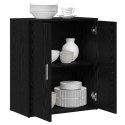 KOMODA Z PÓŁKĄ Z PRZECHOWYWANIEM Z DRZWIAMI 2 SZT. CZARNY DĄB 60X31X70CM