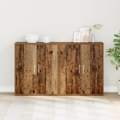 KOMODA Z PÓŁKĄ Z PRZECHOWYWANIEM Z DRZWIAMI 2 SZT. STARE DREWNO 60X31X70CM
