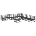 ZESTAW SOF NA OGRÓD 10 PCS CZARNY 70X 70X 32CM ALUMINIUM