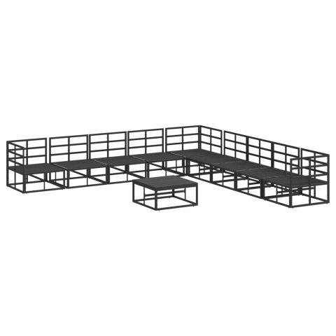 ZESTAW SOF NA OGRÓD 10 PCS CZARNY 70X 70X 32CM ALUMINIUM