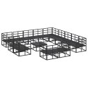 ZESTAW SOF NA OGRÓD 14 PCS CZARNY 70X 70X 32CM ALUMINIUM
