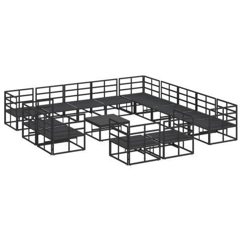 ZESTAW SOF NA OGRÓD 14 PCS CZARNY 70X 70X 32CM ALUMINIUM