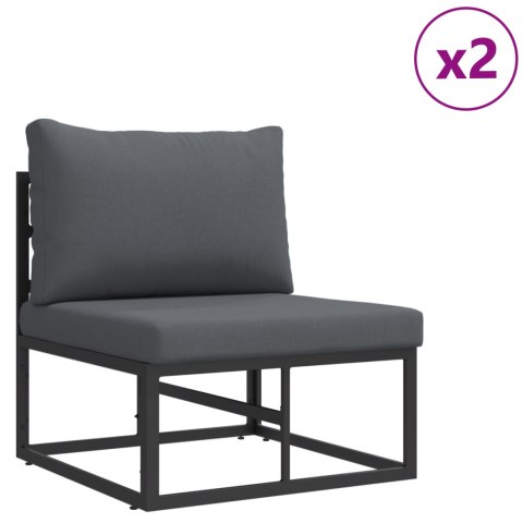 ZESTAW SOF NA OGRÓD 6 PCS CZARNY ALUMINIUM