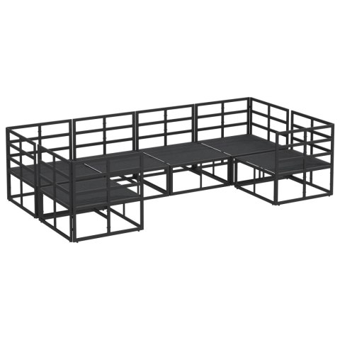 ZESTAW SOF NA OGRÓD 6 PCS CZARNY ALUMINIUM
