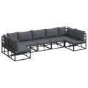 ZESTAW SOF NA OGRÓD 7 PCS CZARNY 353X 141.5X 71CM ALUMINIUM