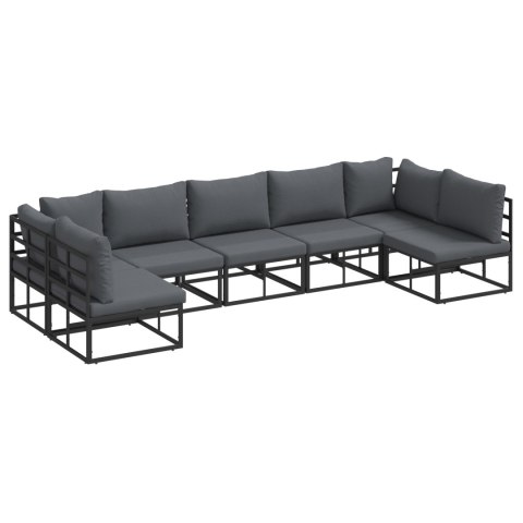 ZESTAW SOF NA OGRÓD 7 PCS CZARNY 353X 141.5X 71CM ALUMINIUM