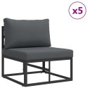 ZESTAW SOF NA OGRÓD 7 PCS CZARNY 353X 141.5X 71CM ALUMINIUM