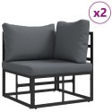 ZESTAW SOF NA OGRÓD 7 PCS CZARNY 353X 141.5X 71CM ALUMINIUM