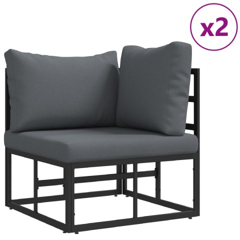 ZESTAW SOF NA OGRÓD 7 PCS CZARNY 353X 141.5X 71CM ALUMINIUM