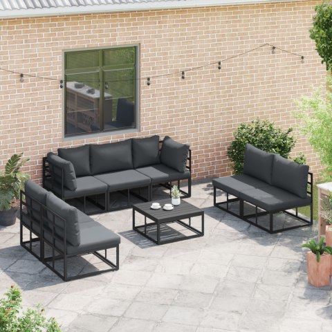 ZESTAW SOF NA OGRÓD 7 PCS CZARNY 353X 141.5X 71CM ALUMINIUM