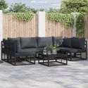 ZESTAW SOF NA OGRÓD 7 PCS CZARNY 70X 70X 32CM ALUMINIUM