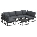 ZESTAW SOF NA OGRÓD 7 PCS CZARNY 70X 70X 32CM ALUMINIUM