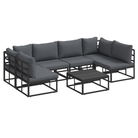 ZESTAW SOF NA OGRÓD 7 PCS CZARNY 70X 70X 32CM ALUMINIUM
