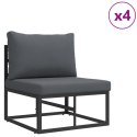 ZESTAW SOF NA OGRÓD 7 PCS CZARNY 70X 70X 32CM ALUMINIUM