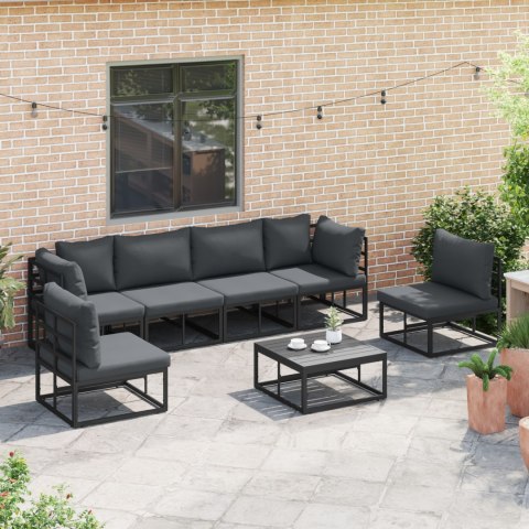 ZESTAW SOF NA OGRÓD 7 PCS CZARNY 70X 70X 32CM ALUMINIUM