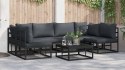 ZESTAW SOF NA OGRÓD 7 PCS CZARNY 70X 70X 32CM ALUMINIUM