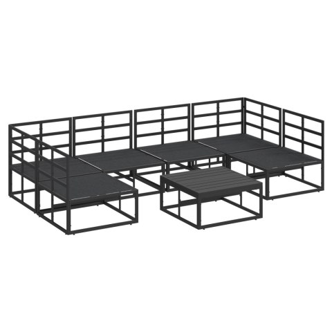 ZESTAW SOF NA OGRÓD 7 PCS CZARNY 70X 70X 32CM ALUMINIUM
