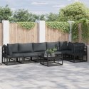 ZESTAW SOF NA OGRÓD 7 PCS CZARNY 70X 70X 32CM ALUMINIUM