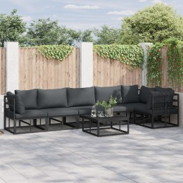 ZESTAW SOF NA OGRÓD 7 PCS CZARNY 70X 70X 32CM ALUMINIUM