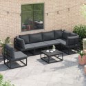 ZESTAW SOF NA OGRÓD 7 PCS CZARNY 70X 70X 32CM ALUMINIUM