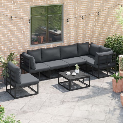 ZESTAW SOF NA OGRÓD 7 PCS CZARNY 70X 70X 32CM ALUMINIUM