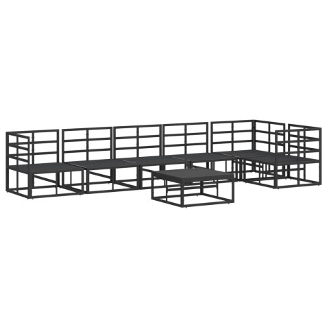 ZESTAW SOF NA OGRÓD 7 PCS CZARNY 70X 70X 32CM ALUMINIUM