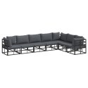 ZESTAW SOF NA OGRÓD 7 PCS CZARNY 70X 70X 32CM ALUMINIUM
