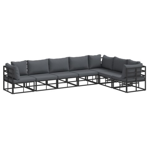 ZESTAW SOF NA OGRÓD 7 PCS CZARNY 70X 70X 32CM ALUMINIUM
