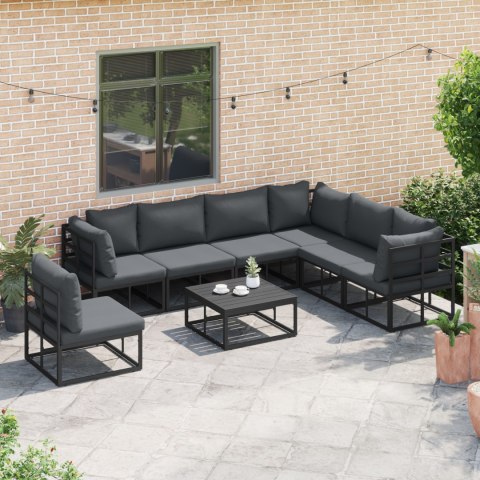 ZESTAW SOF NA OGRÓD 7 PCS CZARNY 70X 70X 32CM ALUMINIUM