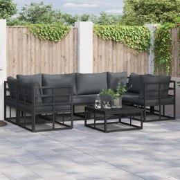 ZESTAW SOF NA OGRÓD 7 PCS CZARNY ALUMINIUM