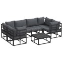 ZESTAW SOF NA OGRÓD 7 PCS CZARNY ALUMINIUM