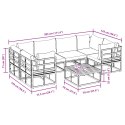 ZESTAW SOF NA OGRÓD 7 PCS CZARNY ALUMINIUM
