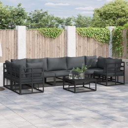 ZESTAW SOF NA OGRÓD 7 PCS CZARNY ALUMINIUM