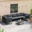 ZESTAW SOF NA OGRÓD 7 PCS CZARNY ALUMINIUM